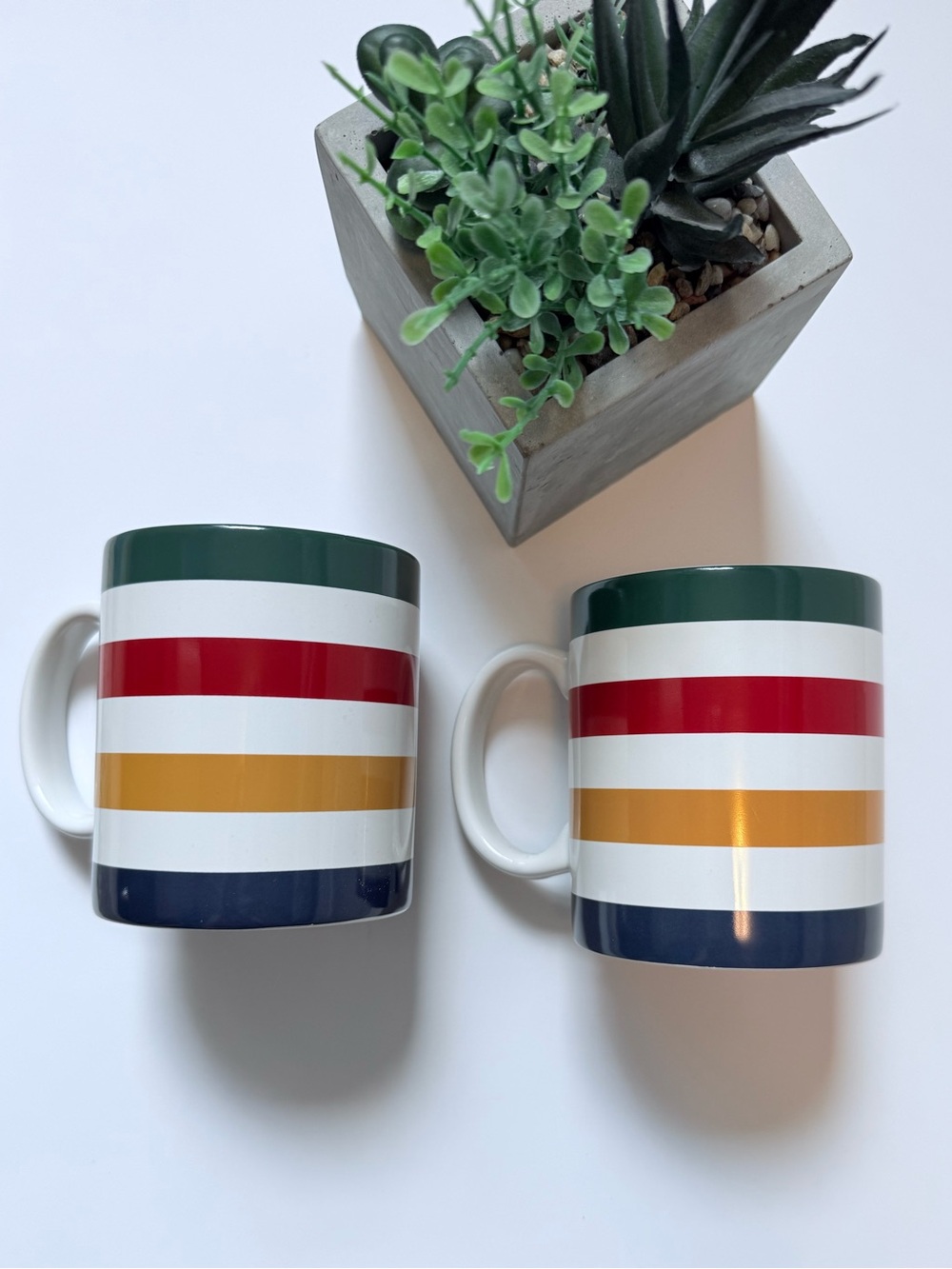 Set of Two HBC Stripes Mugs